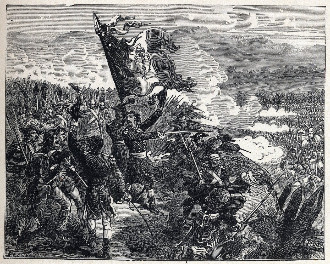 První koalice: plukovník Antoine Guillaume (Antoine-Guillaume) Rampon (1759-1842) v bitvě u Montenotte 12. od French School