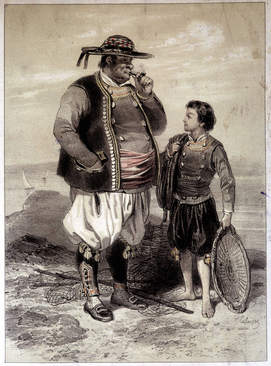 Rybáři z Douarnenezu, asi 1855 od French School