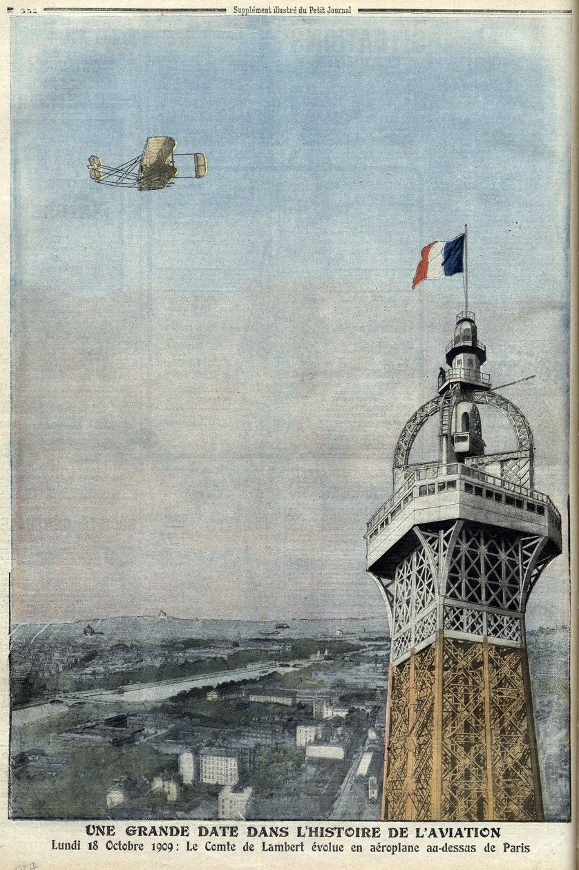 Přelet hraběte Lamberta nad Paříží 18. října od French School