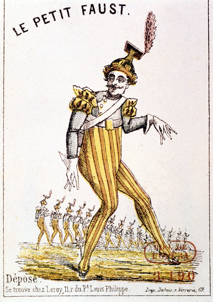 Florimond Roger dit Hervé (1825 - 1892): „Malý Faust“, obálka programu. Paříž, Knihovna opery. od French School