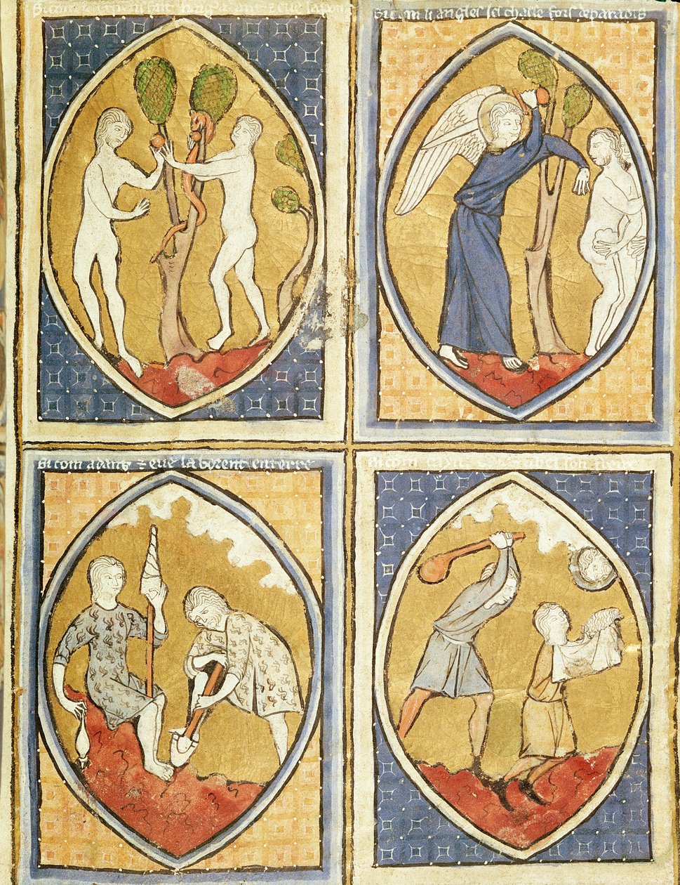 Fol.93r Příběh Adama a Evy, z Image du Monde od French School