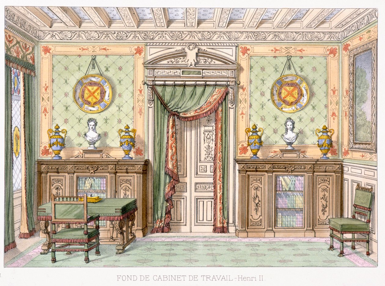 Fonde de cabinet de travail ve stylu Henriho II z Le Gared-Meuble, od French School