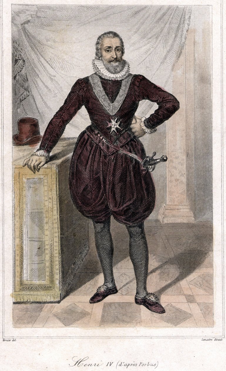 Nožní portrét Jindřicha IV. (1553 - 1610) s mečem. od French School