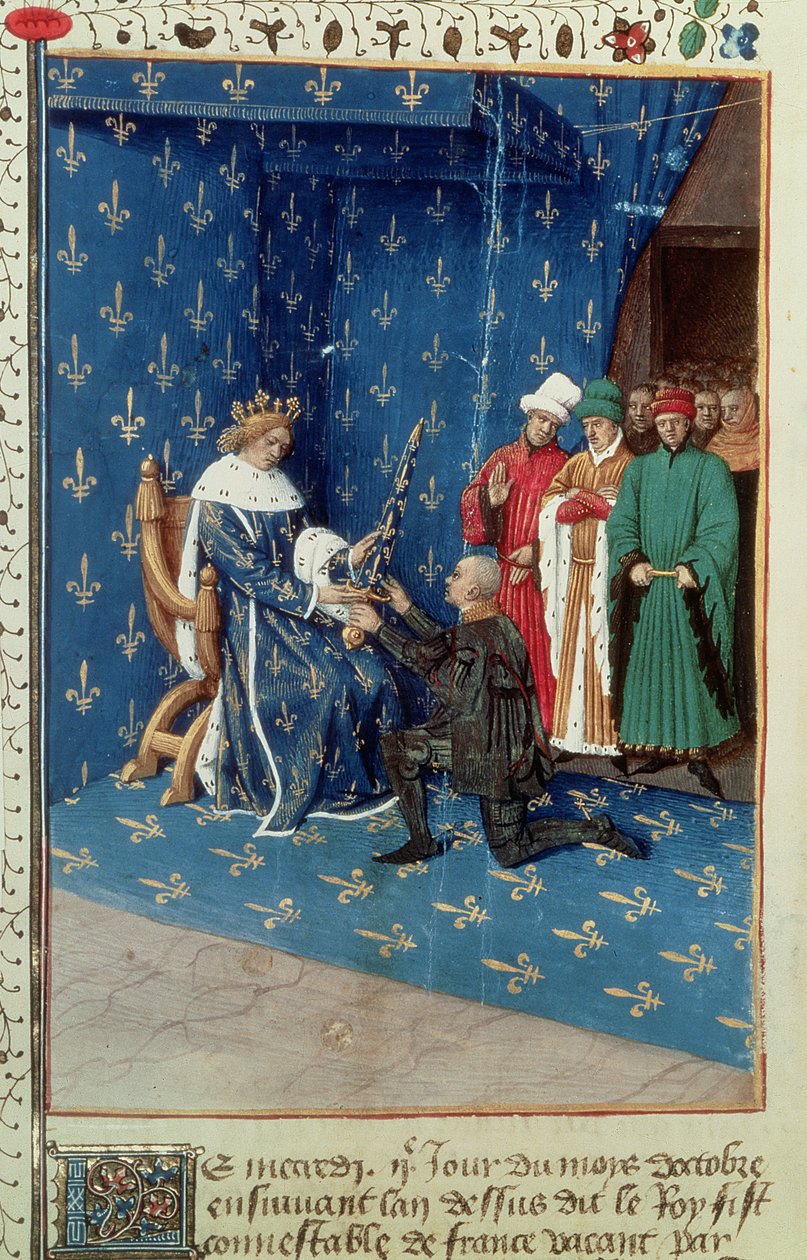 Fr 6465 f.434v Charles V (1338-80) Rytíř konvertity Bertrand Duguesclin, říjen 1390 od French School