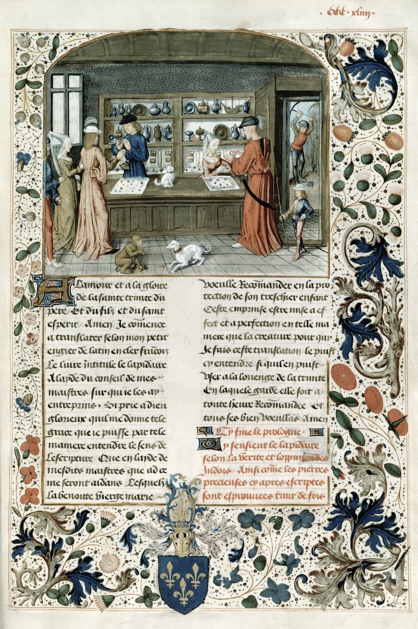 Fr 9136 f.344 Klenotnictví, z Lapidaire de Mandeville od French School