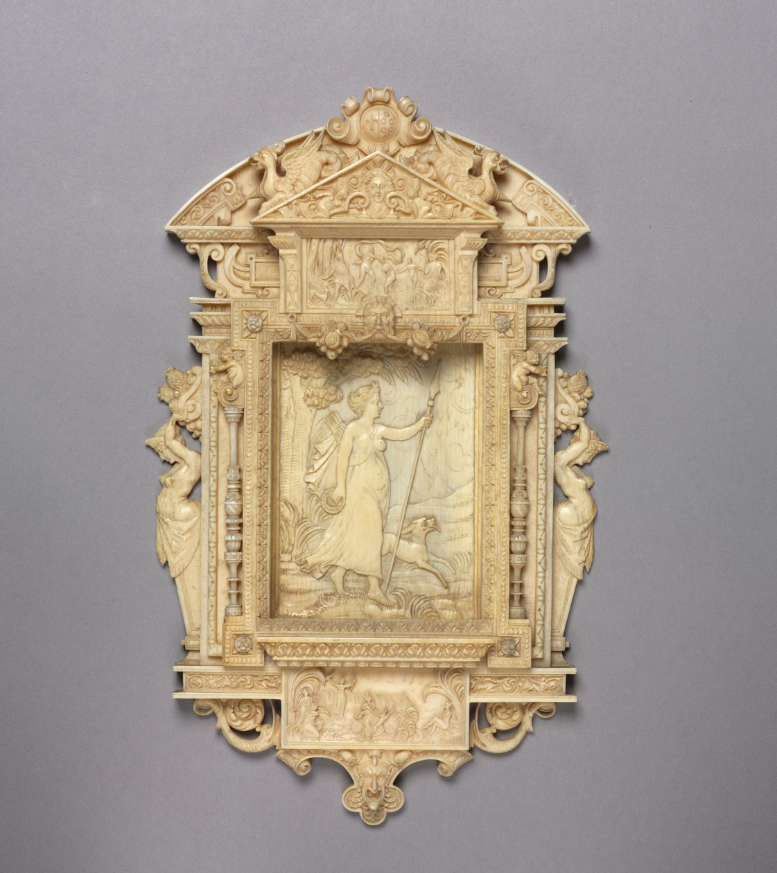 Zarámovaný reliéf lovkyně Diany, kolem roku 1850 od French School