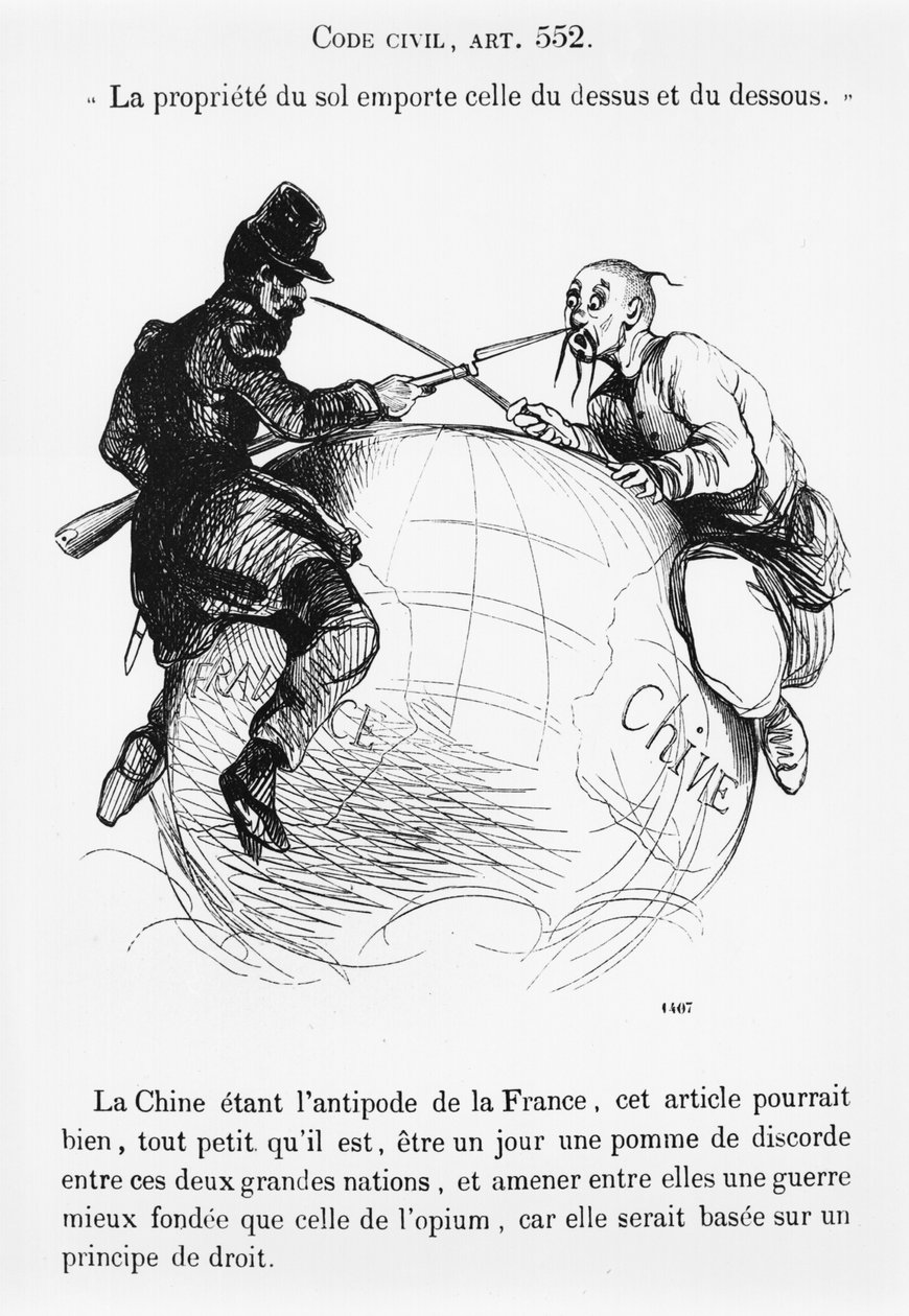 Francie a Čína, karikatura z Musée Philippon, c.1850-60 od French School
