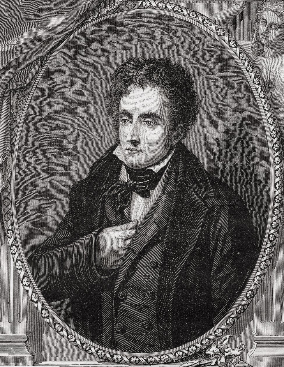 Francois-Rene, vikomt de Chateaubriand (1768-1848) z knihy Louise Blanca (1811-82) "Histoire de la Revolution Francaise". od French School