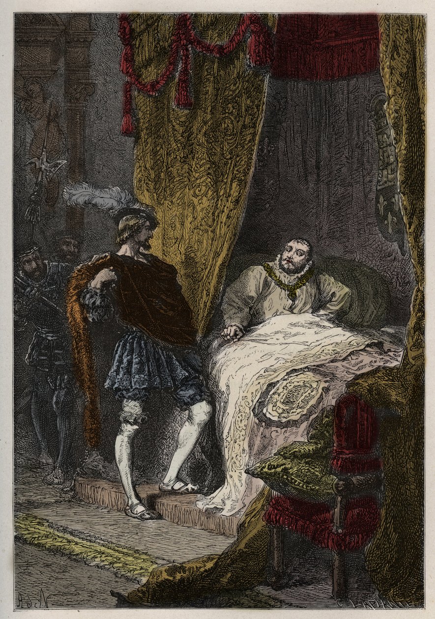 Francois 1er (1494-1547) ráno překvapuje Jindřicha VIII. (1491-1547) v Camp du Drap d