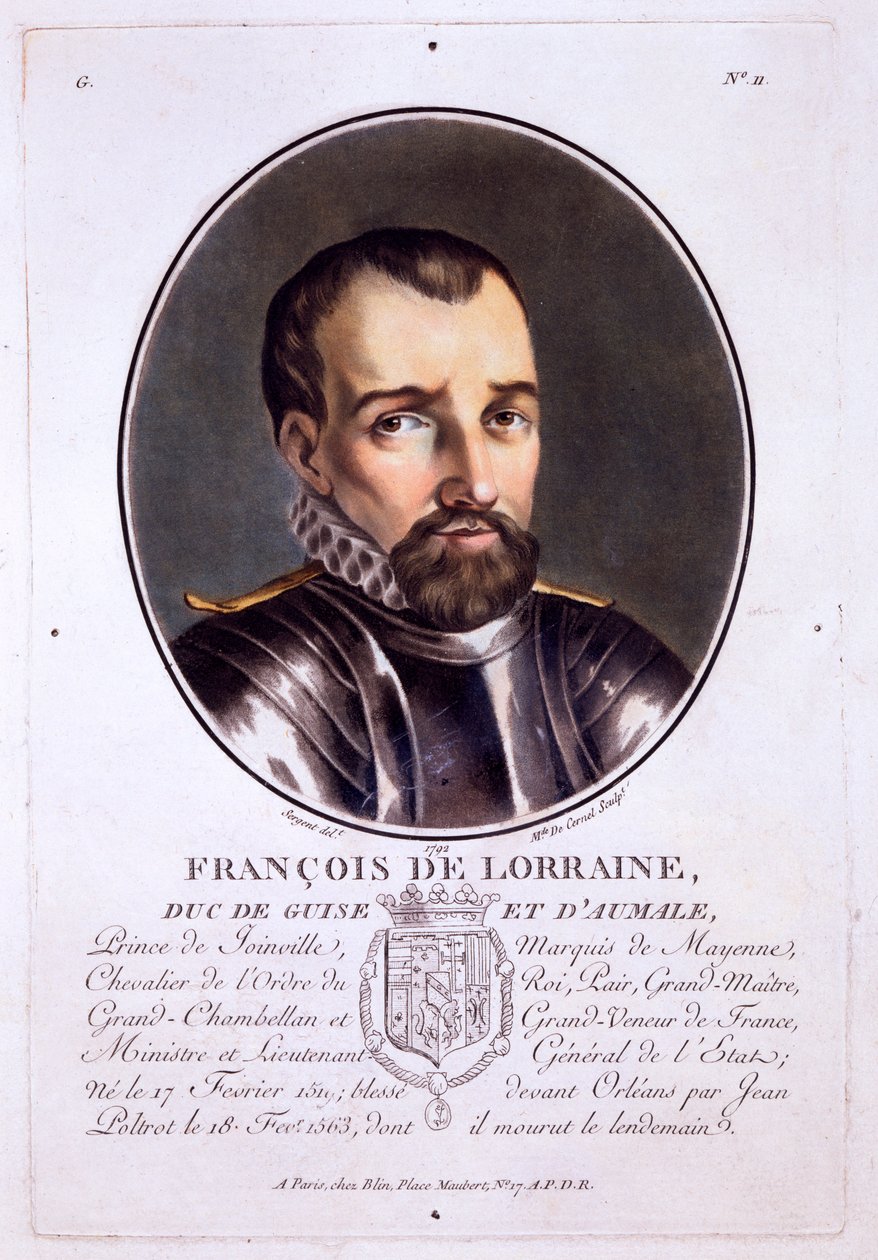 Francois de Lorraine, Duc de Guise et dAumale, z Portréty velkých mužů, slavných žen a nezapomenutelných témat Francie, publikované 1787-92 od French School