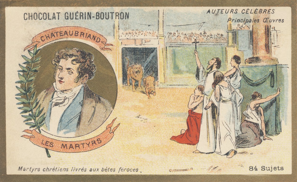 François-Rene, vikomt z Chateaubriand (1768-1848), francouzský spisovatel a politik, autor „Les Martyrs“ (1809) od French School