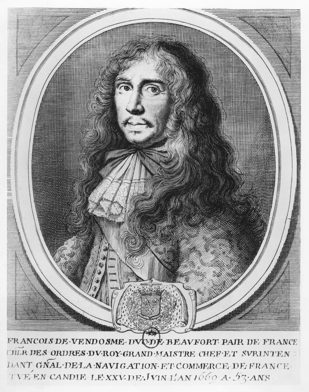 François de Bourbon, vévoda z Beaufortu (rytina) od French School