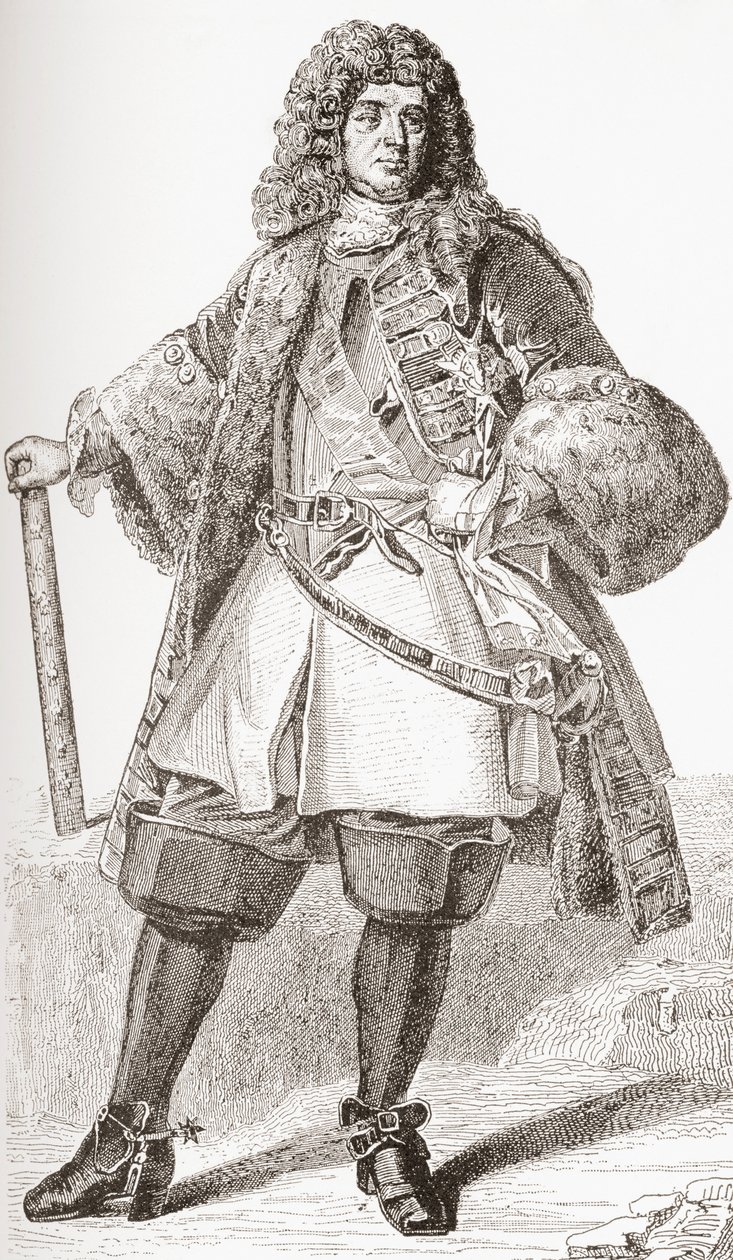 François de Neufville, 2. vévoda z Villeroy, 1644 1730. Francouzský voják. Z Les Heures Libres vydané v roce 1908. od French School