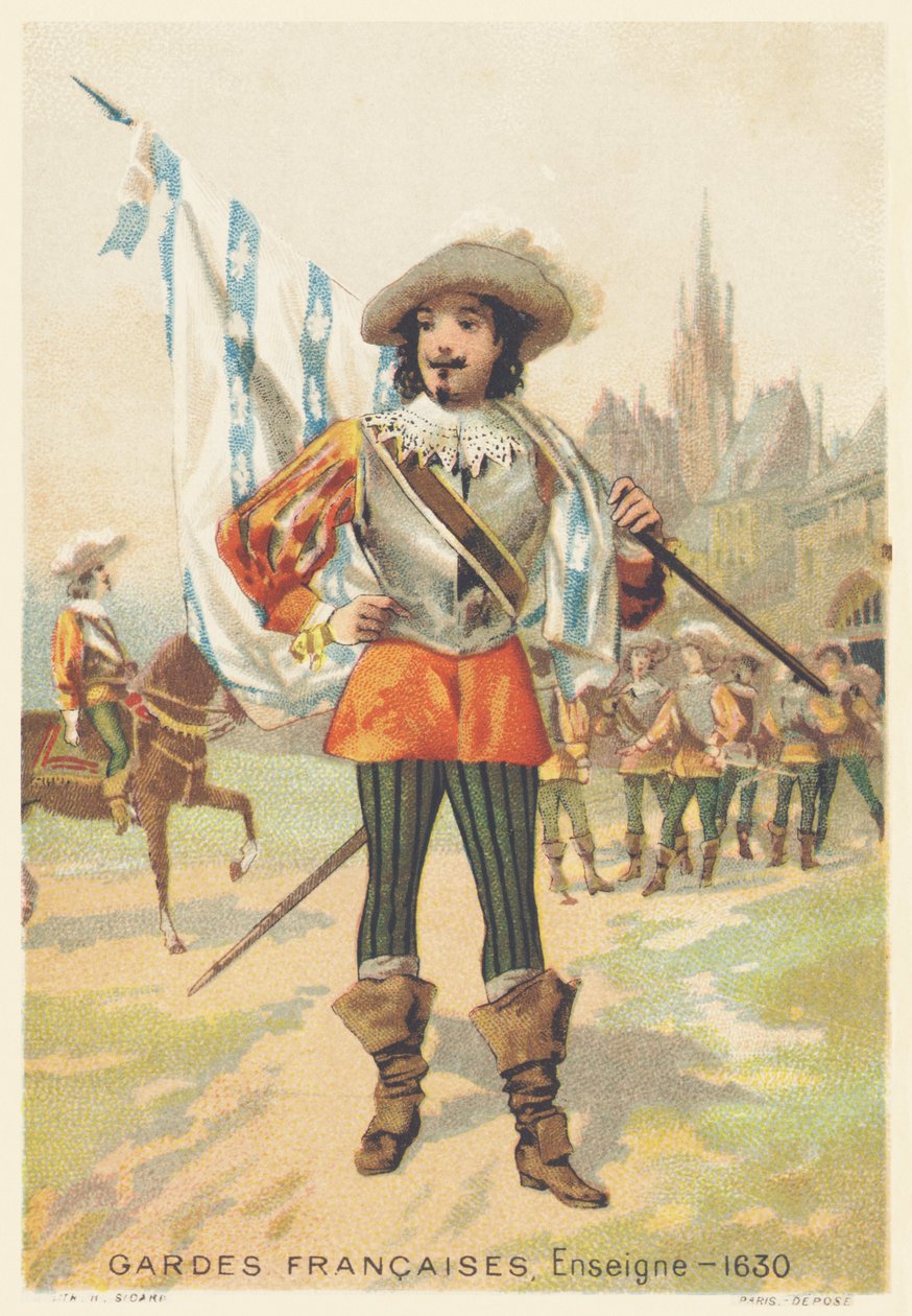 Francouzská garda, praporčík v roce 1630 (Regiment d