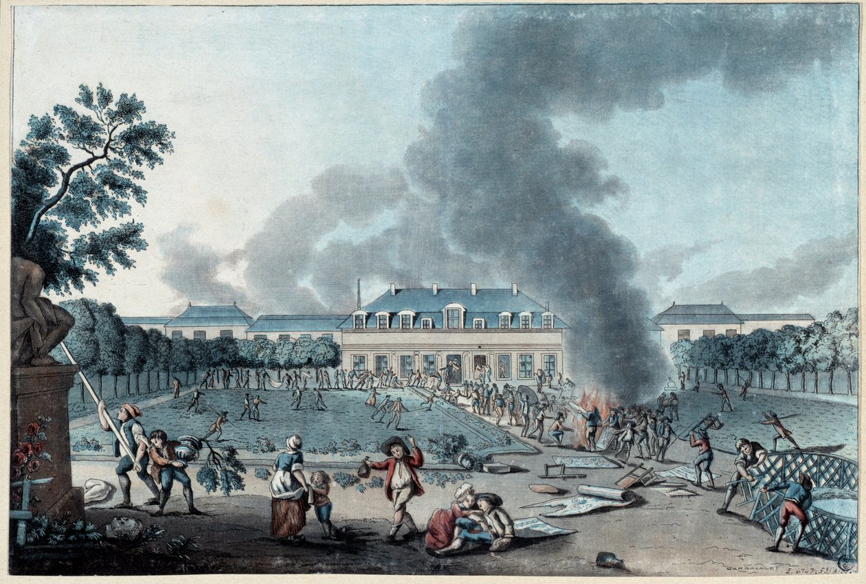 Francouzská revoluce: Vyrabování tapet Reveillon 28. dubna od French School