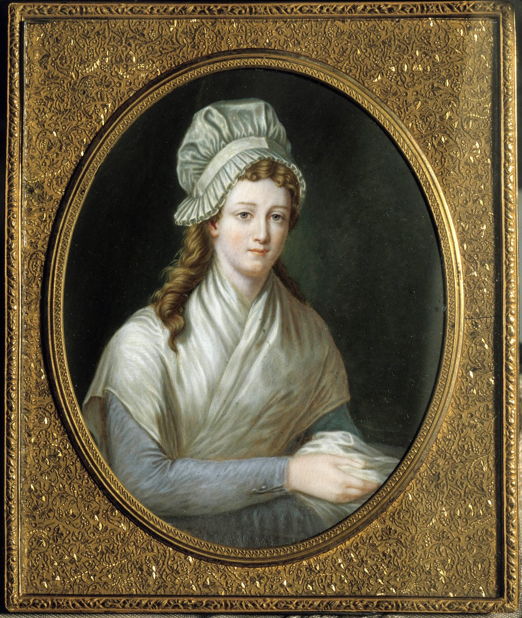 Francouzská revoluce: Portrét Charlotte Cordayové (1768 - 1793). Anonymní francouzská malba od French School
