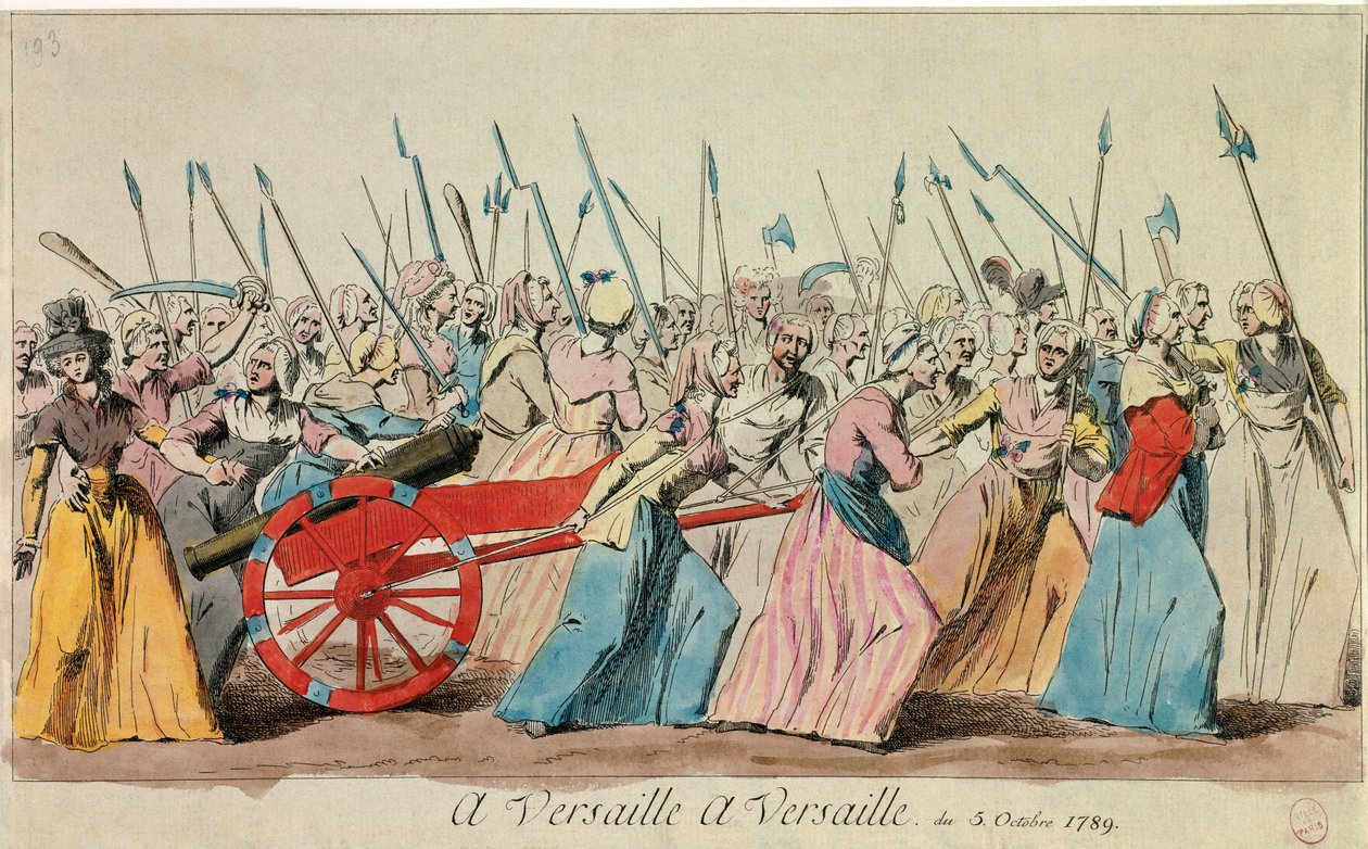 Francouzská revoluce: „Pochod žen ve Versailles 5. října od French School