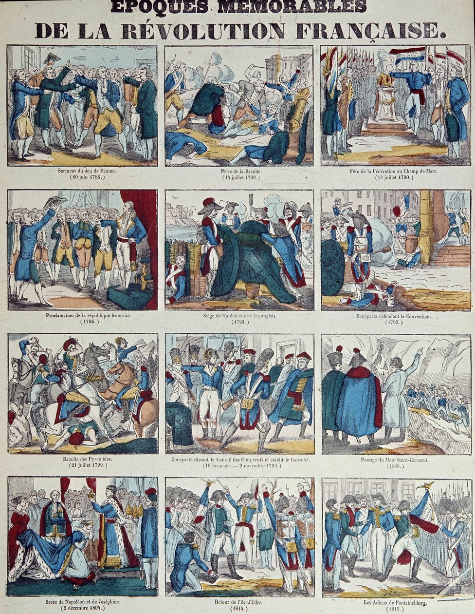 Francouzská revoluce: deska o různých epizodách Francouzské revoluce až po první císařství od French School