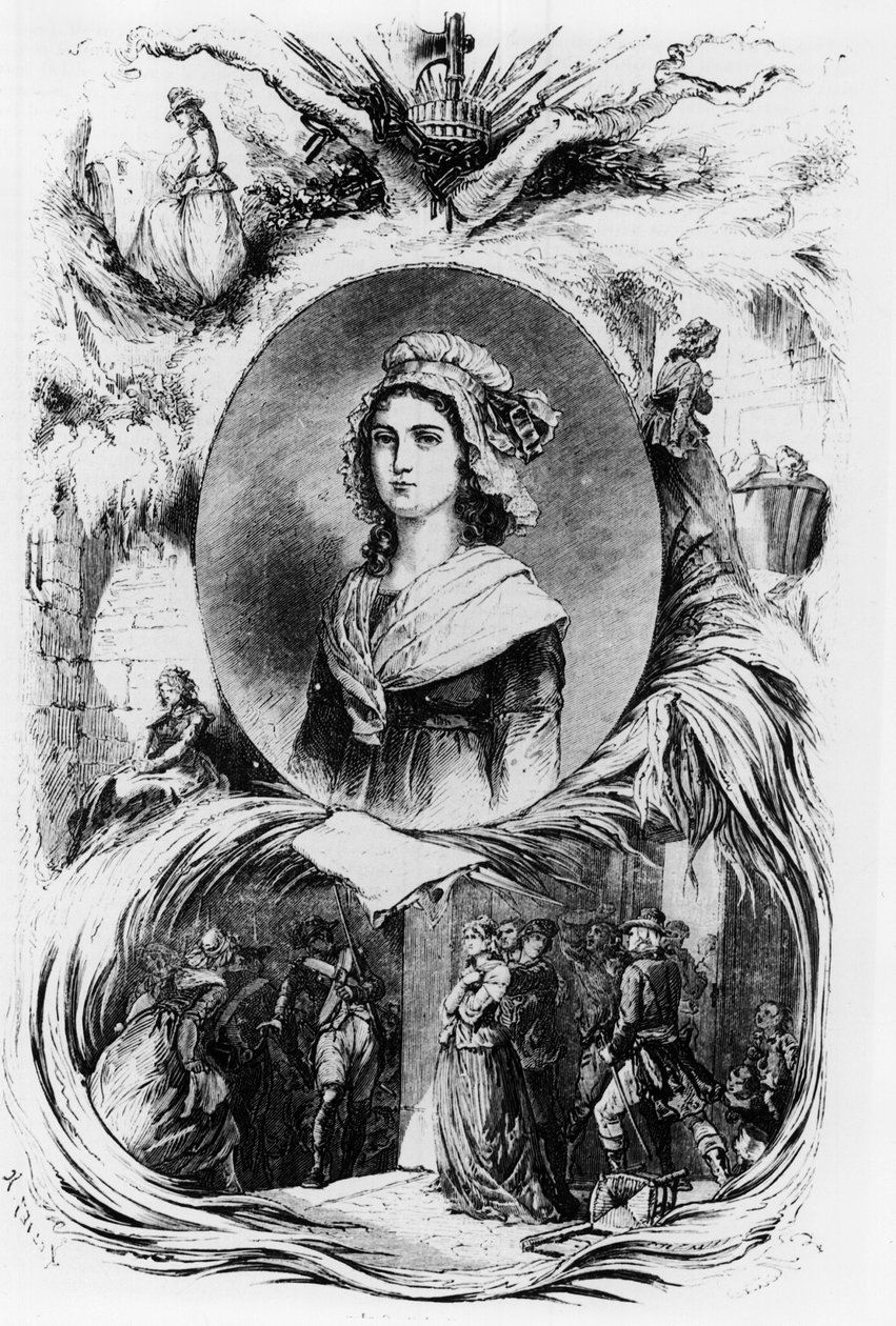 Francouzská revoluce: portrét Charlotte Corday, v.1793. od French School