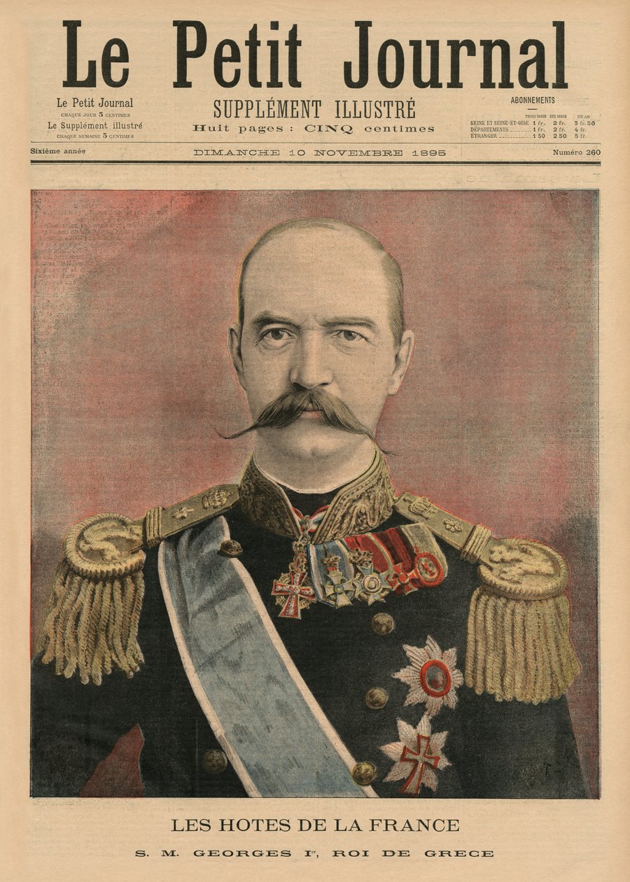 Francouzští hostitelé, Jeho Veličenstvo Jiří I., král Řecka, ilustrace přední obálky z 