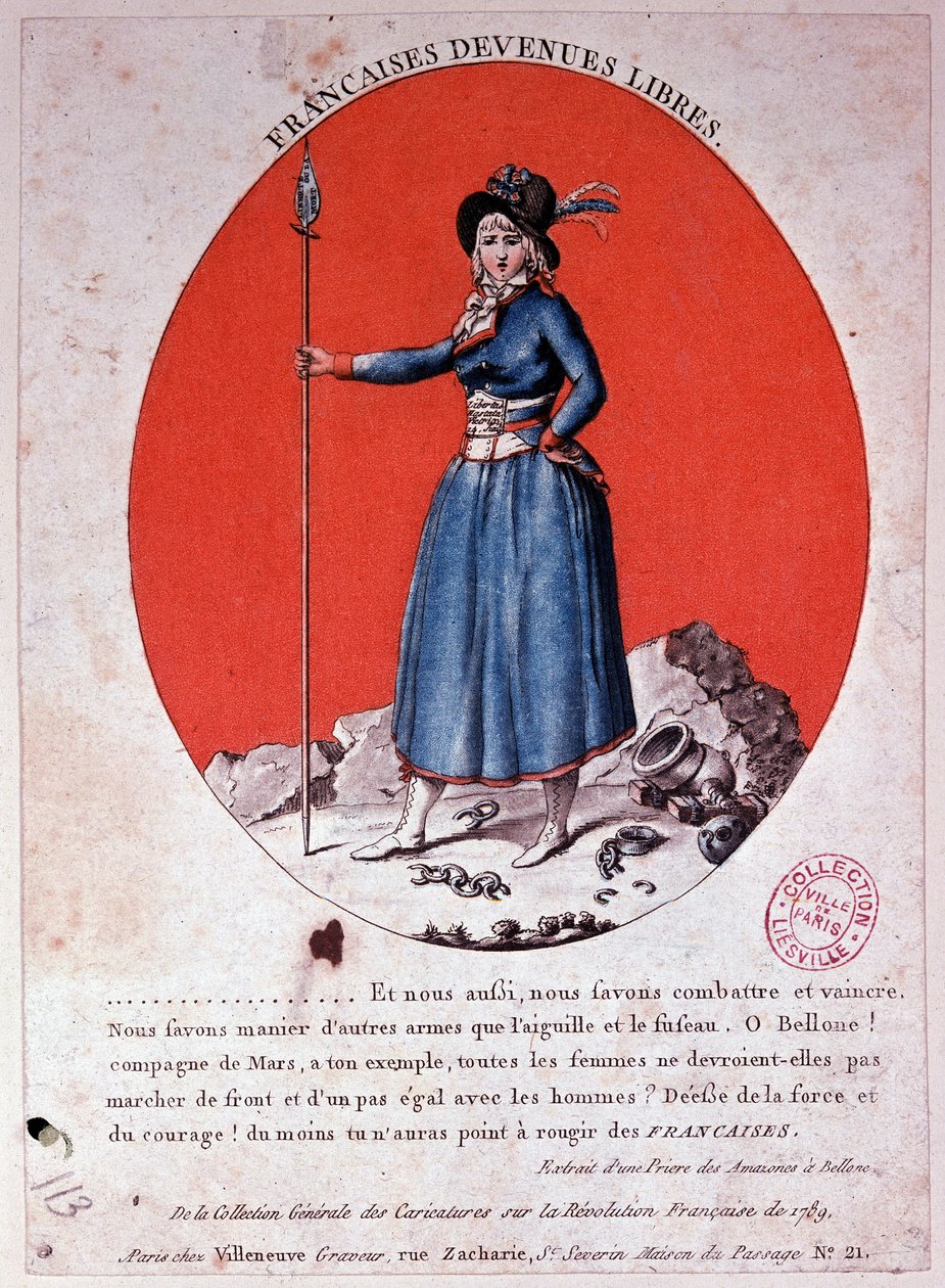 Francouzští muži se stali svobodnými v roce 1789 - rytina, Carnavalet. od French School