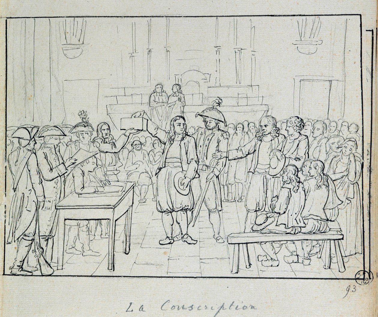 Francouzská revoluce: odvodní scéna v Bretani v roce 1793. Paříž, Musee Carnavalet od French School