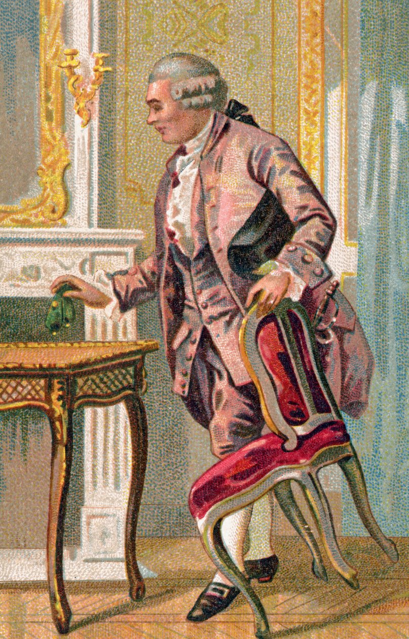 Francouzský spisovatel Pierre Augustin Caron de Beaumarchais, kolem roku 1900 (chromo) od French School