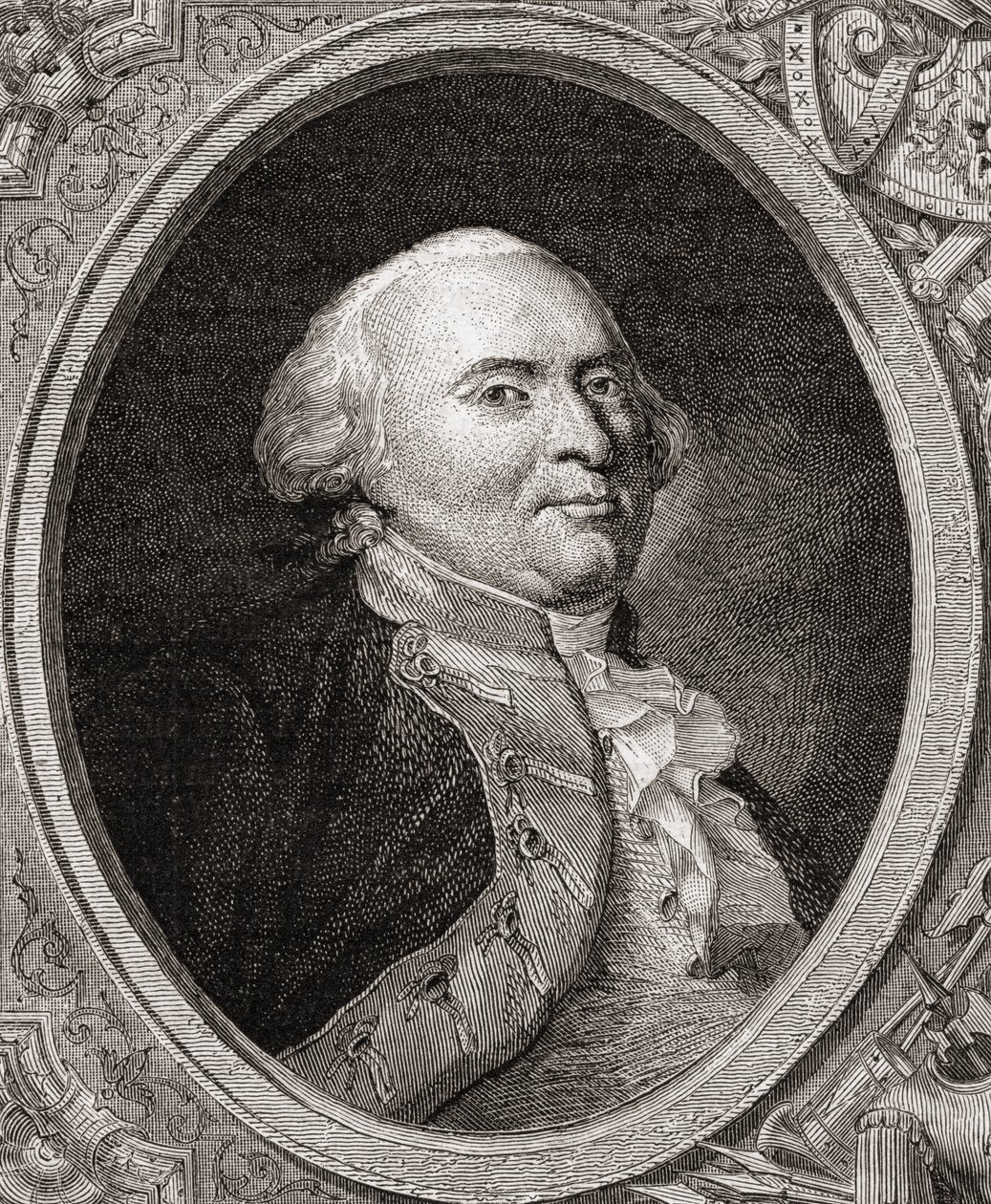 Friedrich Wilhelm II z Pruska, z „Histoire de la Revolution Francaise“ od Louise Blanca (1811-82) od French School