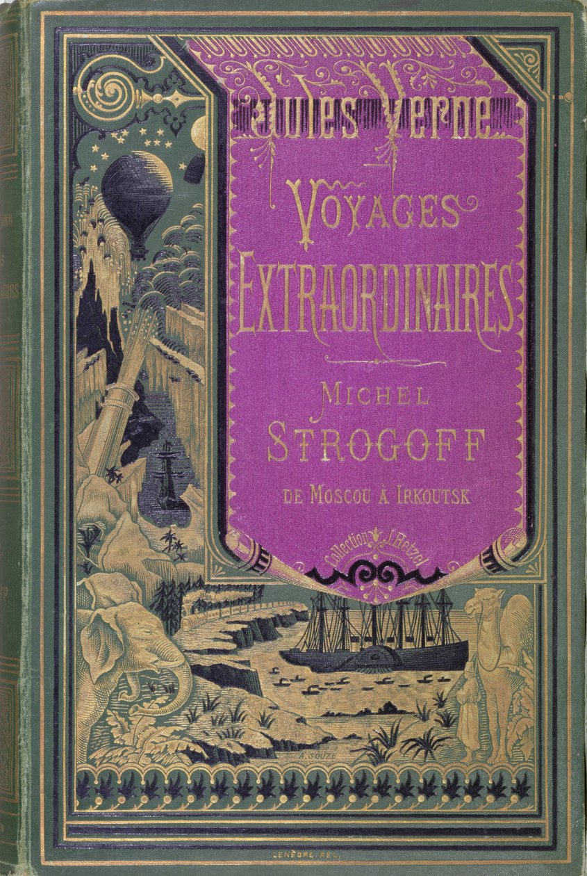 Přední strana obálky Michel Strogoff od Julese Verna (1828-1905) 1876 od French School
