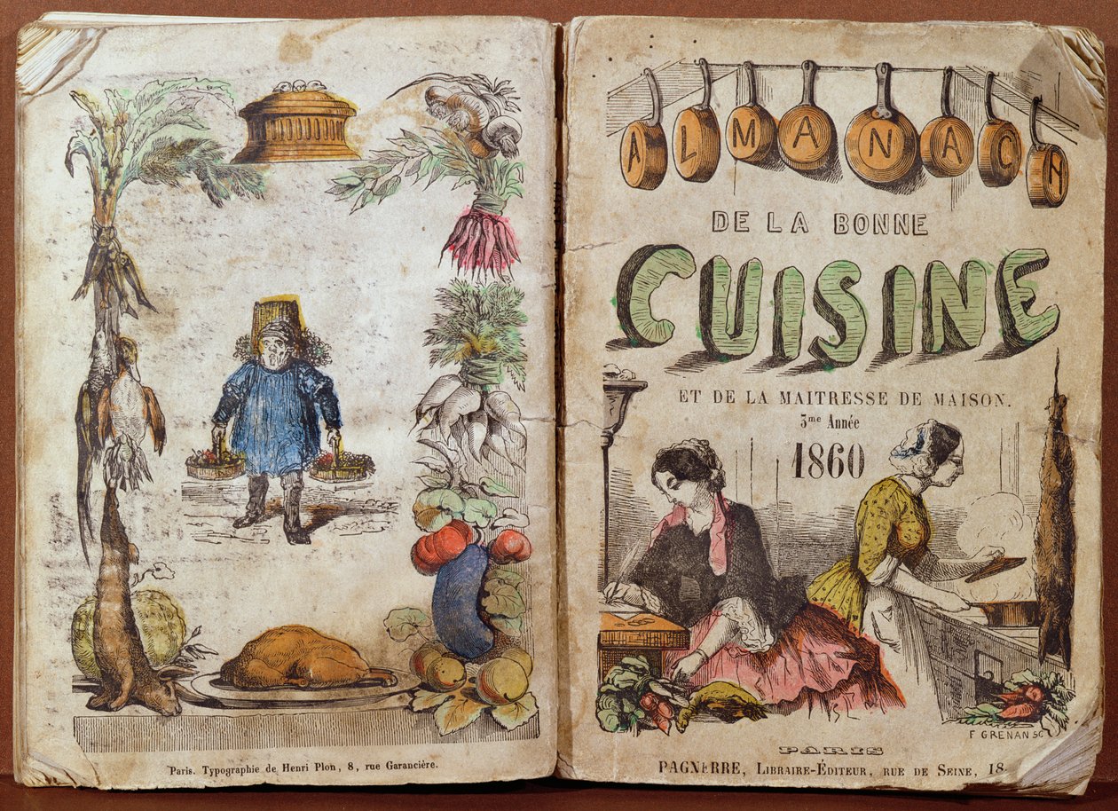 Přední strana obálky Almanachu de la Bonne Cuisine et de la Maitresse de Maison, 1860 od French School