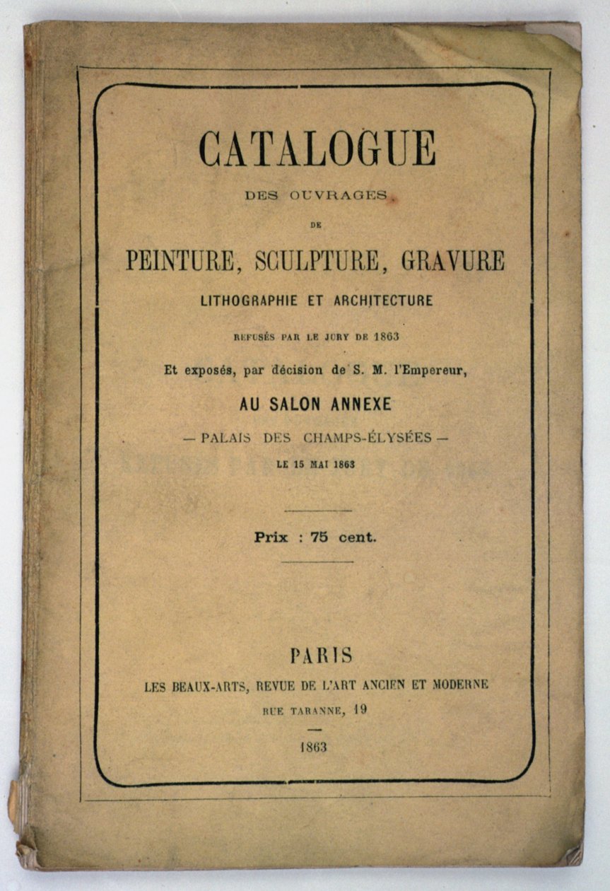 Přední strana katalogu pro Salon des Refuses, 1863 od French School