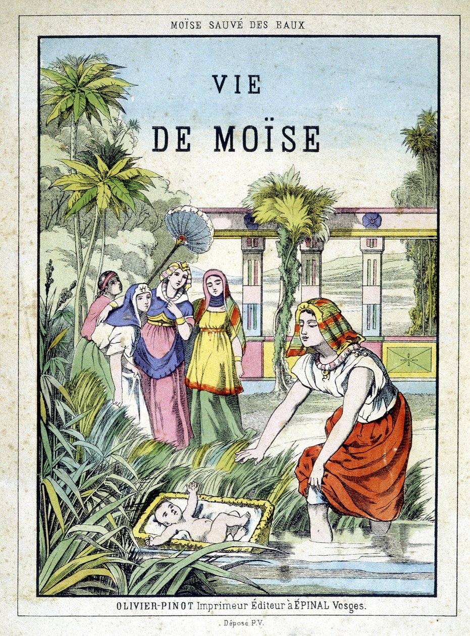 Frontispice knihy „Život Mojžíše“, ed. Olivier Pinot, Epinal, konec 19. století od French School