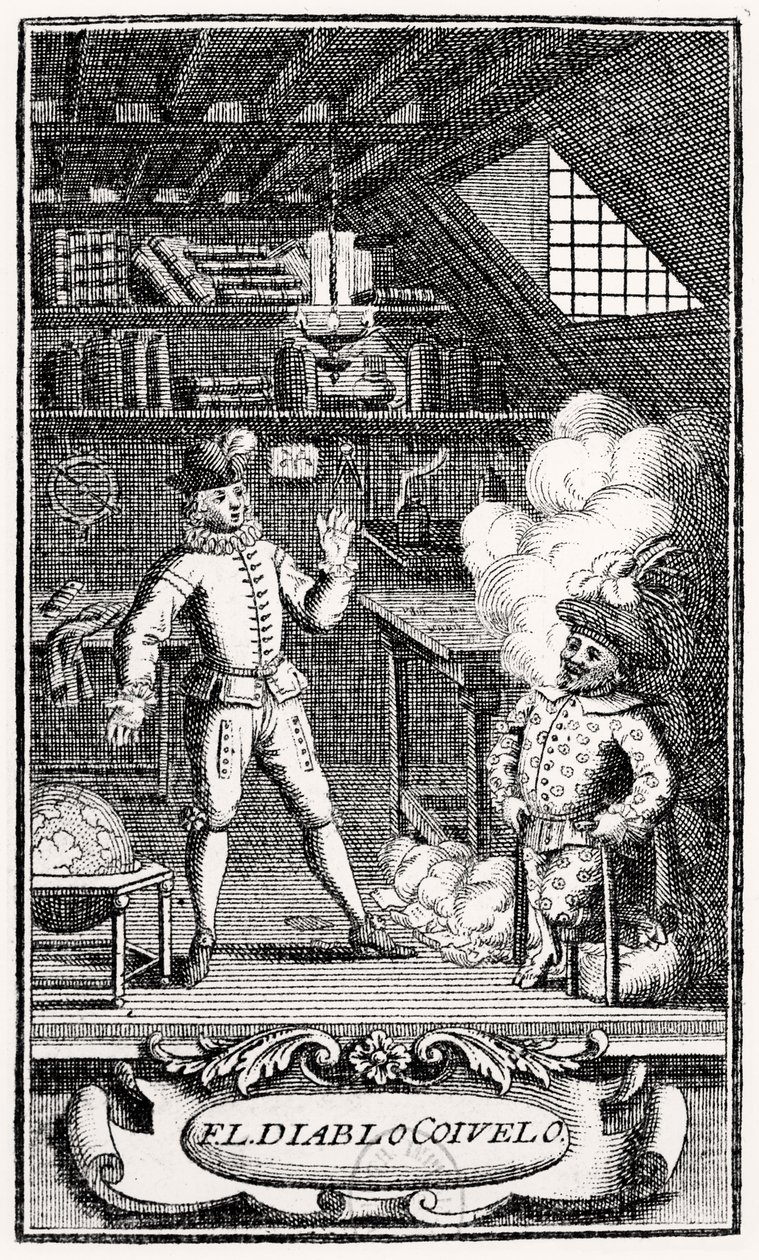 Frontispis od Dubercelle pro "The Devil upon Two Sticks", c.1787 od French School