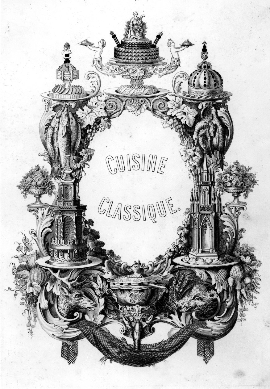 Frontispiece z Cuisine Classique od Urbaina Duboise a Emile Bernarda, vydání vydané 1899 od French School