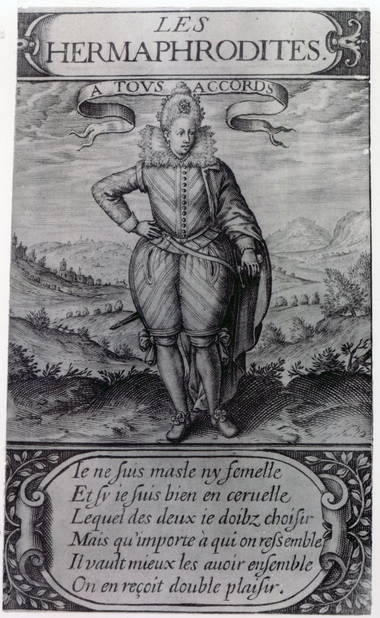 Frontispis k Les Hermaphrodites, Thomas Artus, 1605 od French School