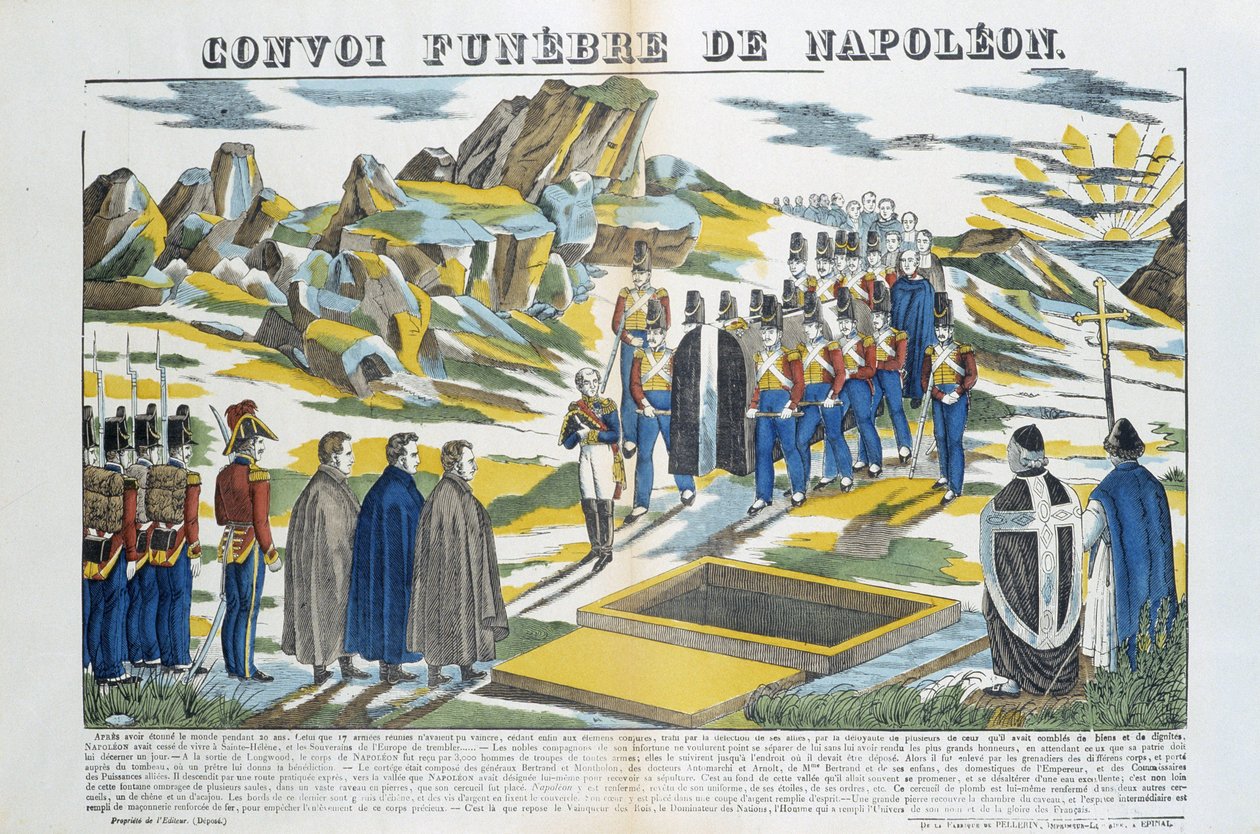 Konvoj Funebre Napoleona-le-Grand Bonaparte (1769-1821) na ostrově Sainte-Helene. Obrázek města Epinal od French School