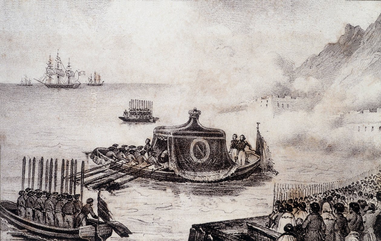 Pohřeb Napoleona I.: odchod sv. Heleny - kresba Levilly, v „Historickém obrazu Napoleonova pohřbu““ od M. St. 1851. od French School