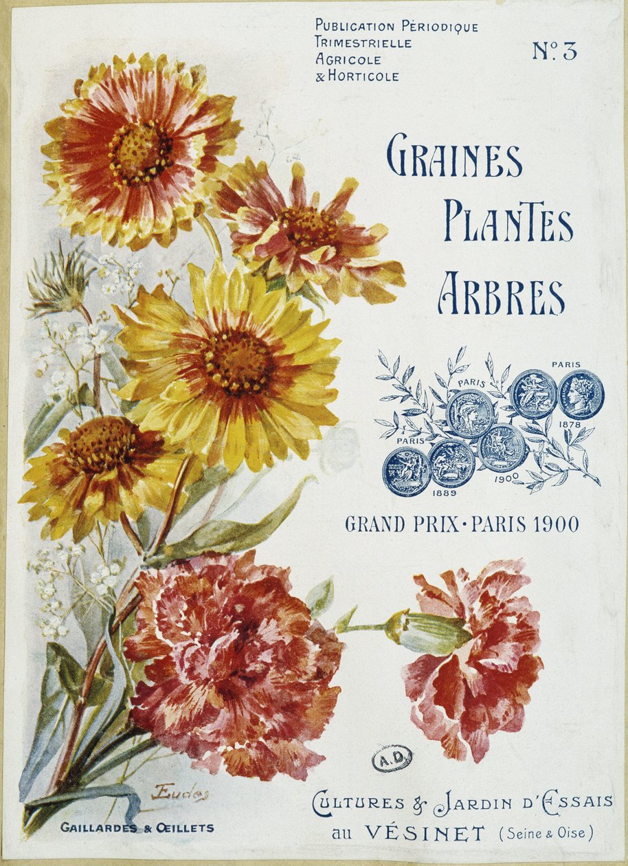 Gaillardes a karafiáty - Obálka časopisu „Semena zasazují stromy“, č. 3 od French School