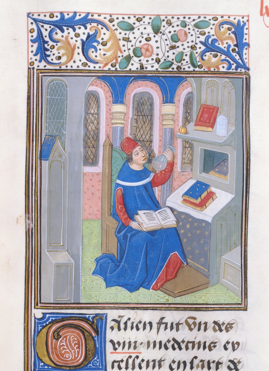 Galen, z Histoire des Philosophes, konec 15. století od French School