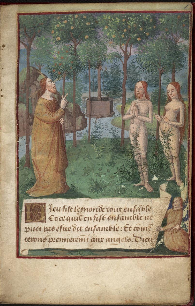 Garden of Eden, Add MS 26667, f.1r, Chronique Universelle od French School