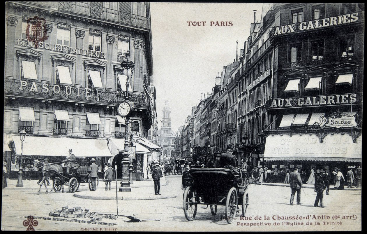 Zahrady Elysejského paláce - litografie od French School