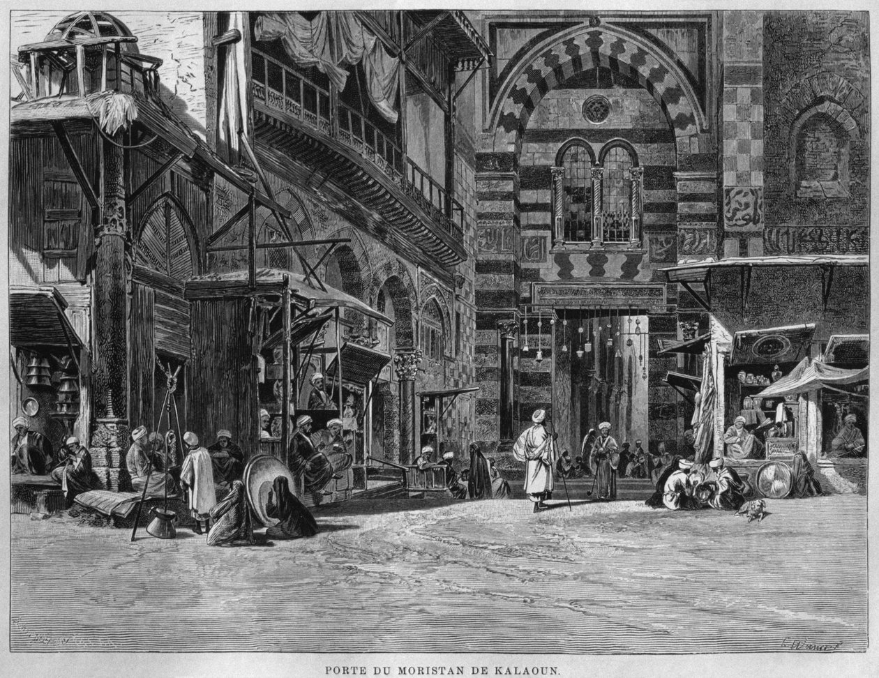 Brána Biwaristande Qalawim, z LEgypte, Georg Moritz Ebers, 1881 od French School