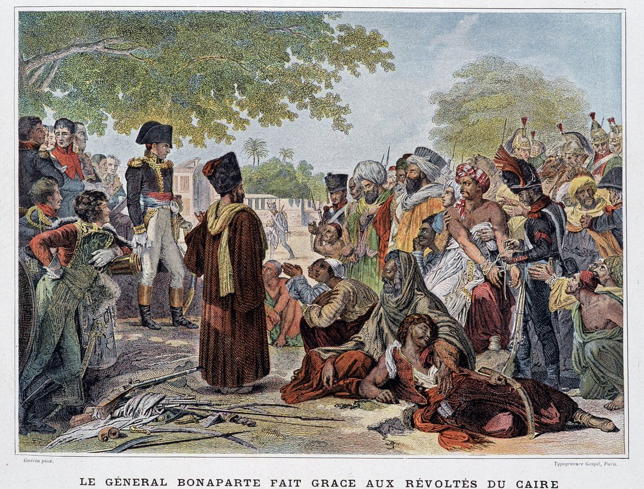 Generál Bonaparte vznikl díky povstáním v Káhiře – ve „Victoires et Conquêtes des Armees Francaises“, Paříž, n. d. 19. století. od French School