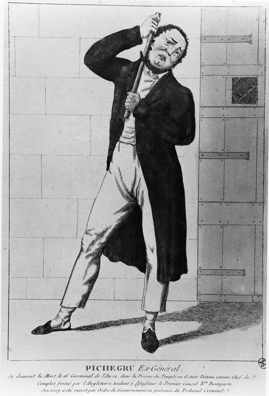 Generál Charles Pichegru (1761-1804) škrtící se v chrámu od French School