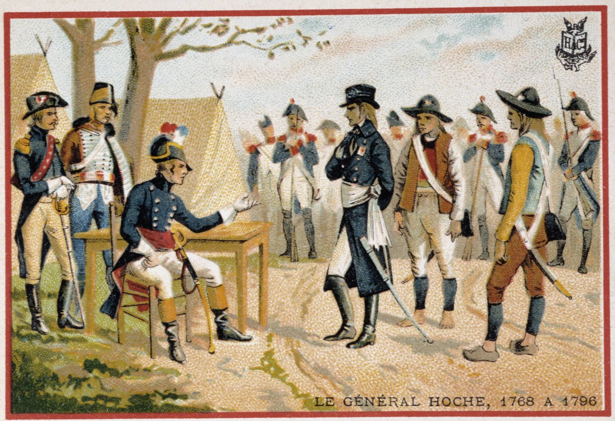 Generál Hoche před Vendeany v roce 1795 (pacifikace Vendee). od French School