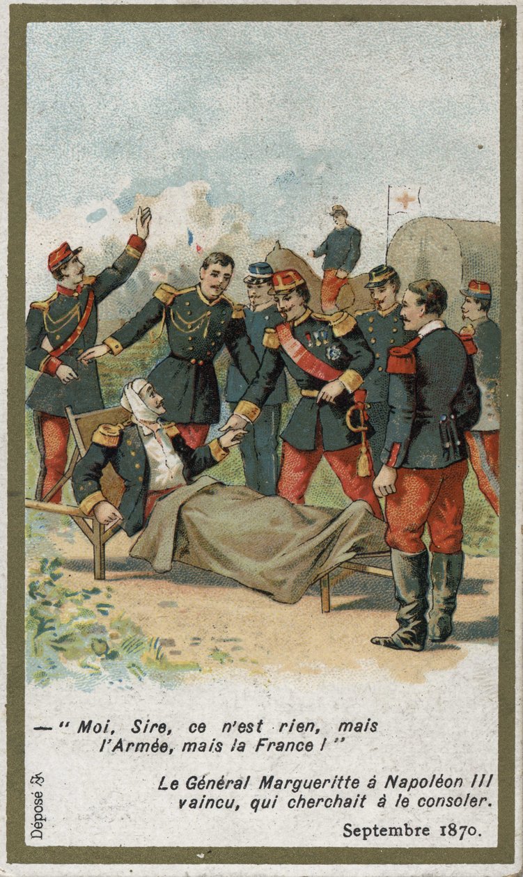 Generál Jean Auguste Margueritte smrtelně zraněn během bitvy o Sedan 2. září od French School