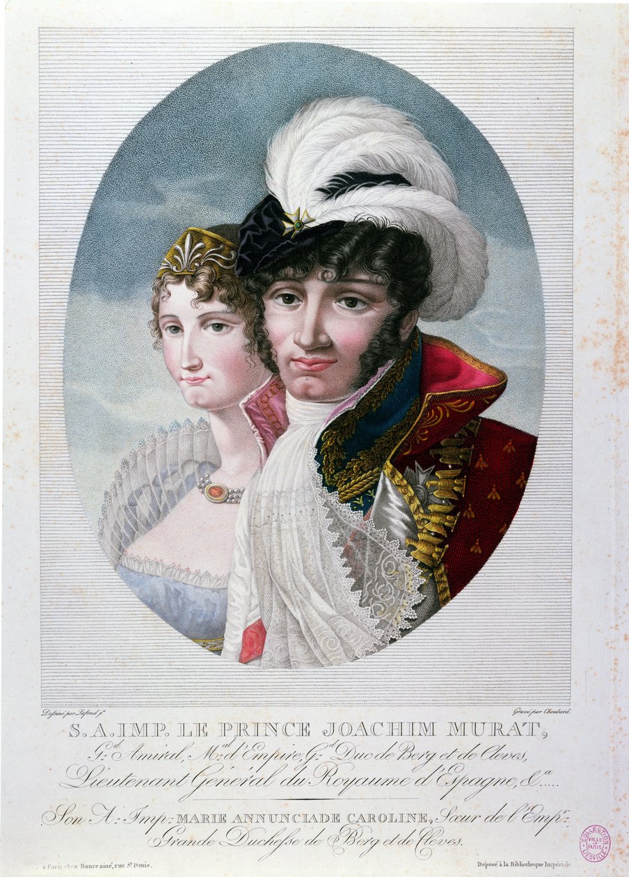Generál Joachim Murat (asi 1767-1815) a jeho manželka Caroline Bonaparte (1782-1839) od French School