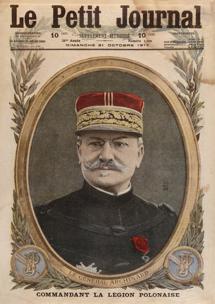 Generál Louis Archinard, ilustrace přední obálky z Le Petit Journal, příloha ilustrovaná, 21. října 1917 od French School