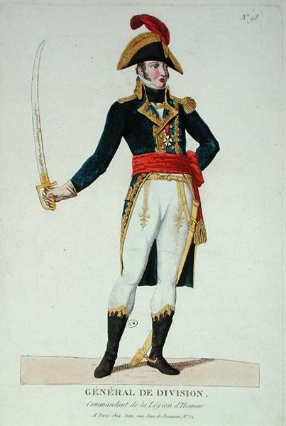Generál divize, velitel Čestné legie (barevná rytina) od French School