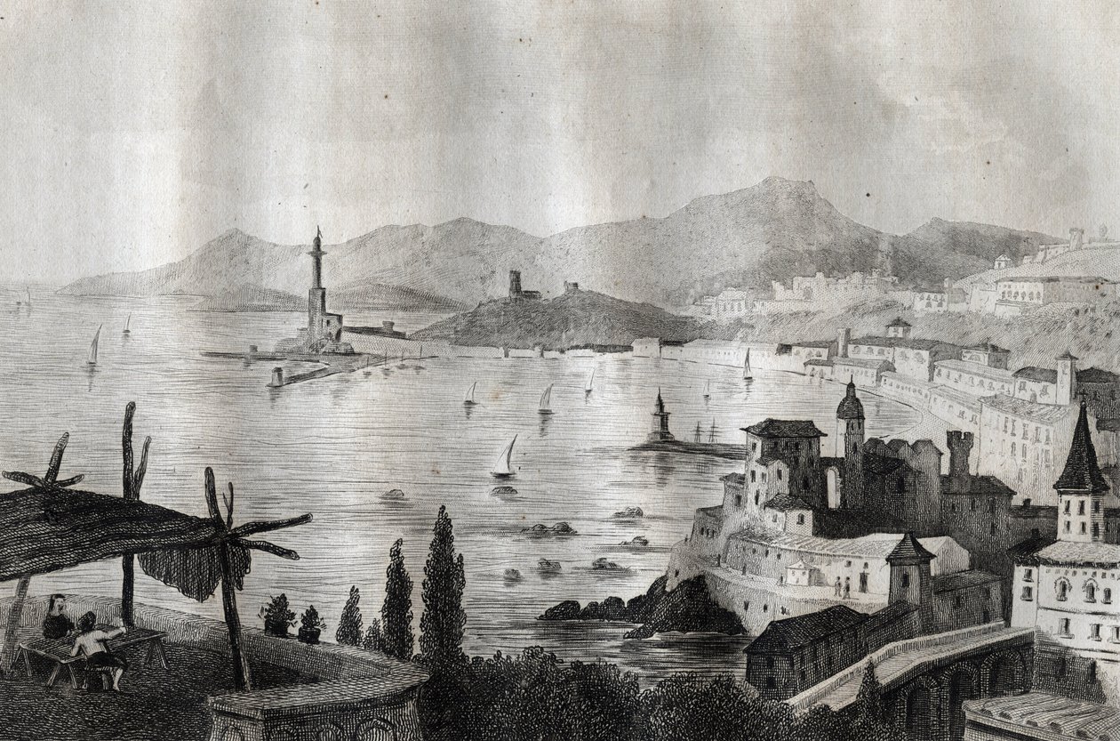 Genova - Genes - Genoa - Rytina z “” Malebné Itálie”” od M. de Norvinse, Ch. Nodier 1834-1836. od French School